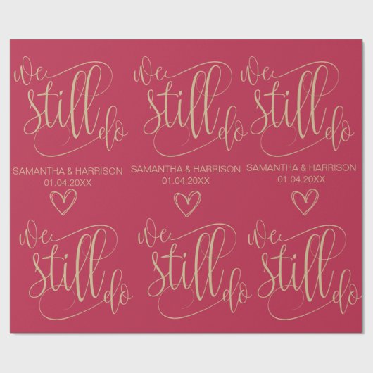 Moderne Hochzeitsstimmung - Rose bleibt Geschenkpapier (Flach)