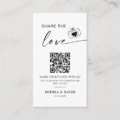 Moderne Hochzeitsstipendiaten teilen die Liebe QR  Begleitkarte (Vorderseite)