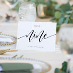 Moderne Hochzeitsstipps - Kalligrafie - 9 Einladung<br><div class="desc">Flair Wedding Tischnummer 9 (Schwarz): Diese trendige kalligraphische Tischnummer-Karte ist Set in schwarz, aber Sie können sie in jede beliebige Farbe ändern, indem Sie einfach Ihre Hintergrundfarbe ändern!. **WIE SIE DIE DESIGN-FARBE ÄNDERN: Klicken Sie auf den Button "Personalisieren". 2) Klicken Sie unten auf den Link "ClICK TO CUSTOMIZE FURTHER". Dann...</div>