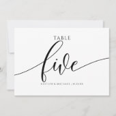 Moderne Hochzeitsstipps - Tischnummer Kalligrafie (Vorderseite)