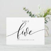 Moderne Hochzeitsstipps - Tischnummer Kalligrafie (Stehend Vorderseite)