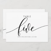 Moderne Hochzeitsstipps - Tischnummer Kalligrafie (Vorne/Hinten)