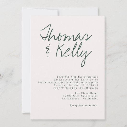 Moderne Hochzeitssuite Einladung (Vorderseite)