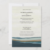 Moderne Hochzeitsszenarien an der Küste Einladung (Vorderseite)