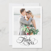 Moderne Hochzeitsszenarien Dankeskarte (Vorderseite)