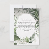 Moderne Hochzeitsszenarien für grüne Geometrie Dankeskarte (Rückseite)
