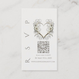 Moderne Hochzeitsszendenz RSVP QR-Code Moderne Blu Visitenkarte