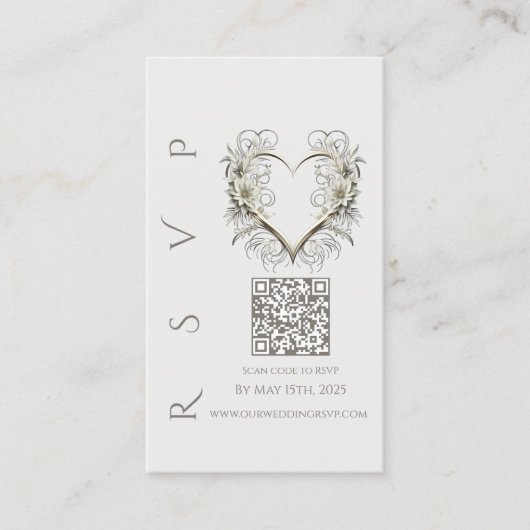 Moderne Hochzeitsszendenz RSVP QR-Code Moderne Blu Visitenkarte (Vorderseite)