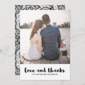 Moderne Hochzeitsszene Liebe und Dank Foto Dankeskarte (Vorne/Hinten)