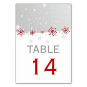Moderne Hochzeitsszene Tischnummer, rot, grau Tischnummer (Rückseite)
