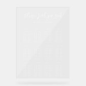 Moderne Hochzeitstabelle Acrylschild (Vorderseite)