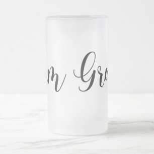 Moderne Hochzeitsteam Braut mit Fliege Design Mattglas Bierglas