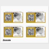 Moderne Hochzeitsticker, QR-Code, Foto, Gold Rechteckiger Aufkleber (Blatt)
