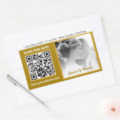 Moderne Hochzeitsticker, QR-Code, Foto, Gold Rechteckiger Aufkleber (Umschlag)