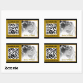 Moderne Hochzeitsticker, QR-Code, Foto, Schwarz Rechteckiger Aufkleber (Blatt)