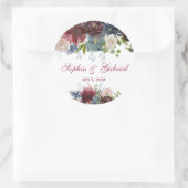 Moderne Hochzeitstickerei für die Marine Runder Aufkleber (Tasche)