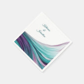 Moderne Hochzeitstisch-Dekoration Lila und Aquamar Serviette (Ecke)