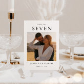 Moderne Hochzeitstisch-Foto-Tischkarte Tischnummer