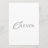 Moderne Hochzeitstisch Nummer Elf Einladung (Vorderseite)