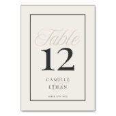 Moderne Hochzeitstisch-Nummerierung in typografisc Tischnummer (Rückseite)