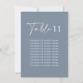Moderne Hochzeitstisch-Sitzkarte (Rückseite)
