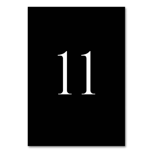 Moderne Hochzeitstischnummern (1–20) Tischnummer (Vorderseite)