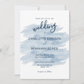 Moderne Hochzeitstöne in Blau Einladung (Vorderseite)