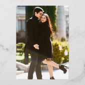 Moderne Hochzeitsüberlagerung Front Back Fotos Gol Folieneinladung (Rückseite)