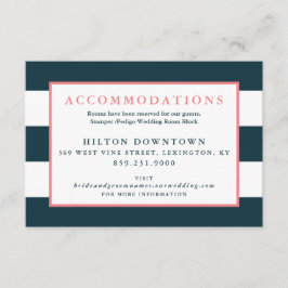 Moderne Hochzeitsunterkünfte für Marine und White  Begleitkarte