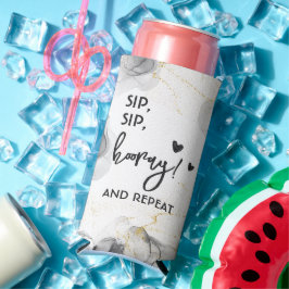 Moderne Hochzeitsvorlage Schwarz und Weiß einfach Selters Dosenkühler