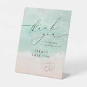 Moderne Hochzeitsvorzüge am Strand nehmen Sie bitt Sockelschild (Vorderseite)