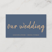 Moderne Hochzeitswebseite für die Rose Navy Begleitkarte (Vorderseite)