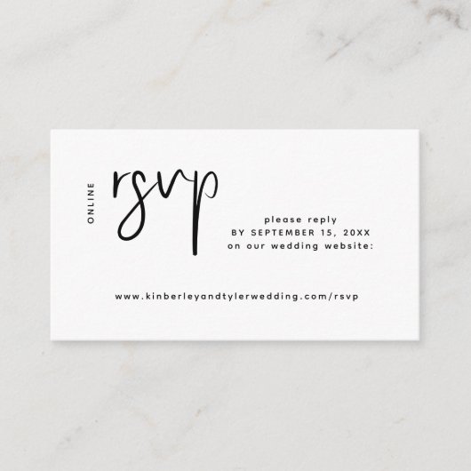 Moderne Hochzeitswebseite online uAwg Begleitkarte (Vorderseite)