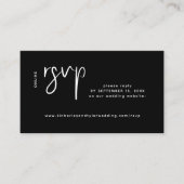 Moderne Hochzeitswebseite online uAwg black Begleitkarte (Vorderseite)