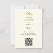 Moderne Hochzeitswebsite qr code ökologisch RSVP Karte (Vorderseite)