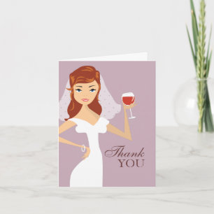 Moderne Hochzeitswein-Themen-Dankeskarten Dankeskarte