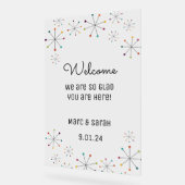 Moderne Hochzeitswillkommen im Mittelalter Acrylschild (Winkel)