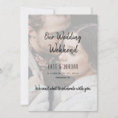 Moderne Hochzeitswochenend-Itinerar Einladung (Vorderseite)