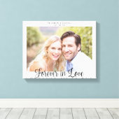 Moderne Hochzeittypografie für immer im Foto der L Leinwanddruck (Insitu (Holzboden))