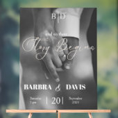 Moderne Holding Hands Story beginnt Hochzeit Acrylschild (Neutral)