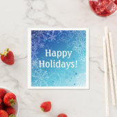 Moderne Holiday Blue & White Snowflakes Serviette (Beispiel)