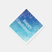 Moderne Holiday Blue & White Snowflakes Serviette (Ecke)
