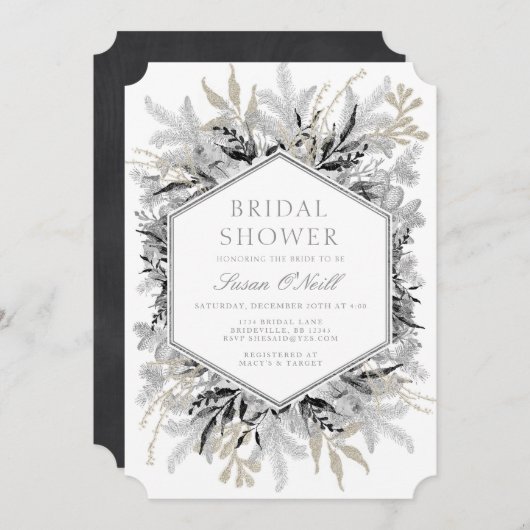 Moderne Holiday Bridal Dusche Einladung (Vorne/Hinten)
