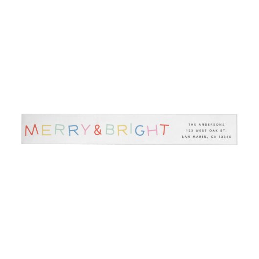 Moderne Holiday Merry & Bright Rücksendeadresse (Person)