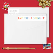 Moderne Holiday Merry & Bright Rücksendeadresse