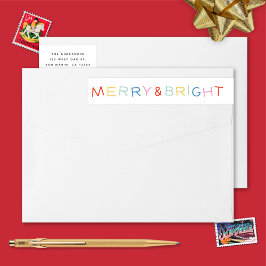 Moderne Holiday Merry & Bright Rücksendeadresse