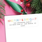 Moderne Holiday Merry & Bright Rücksendeadresse