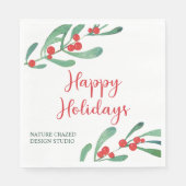 Moderne Holly Company Holiday Party Serviette (Vorderseite)