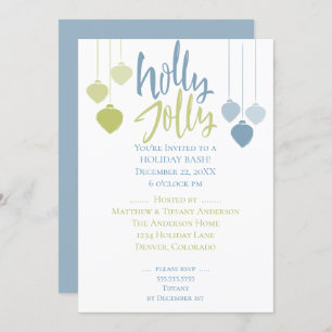Moderne Holly Jolly Minimalistisch Holiday Baubles Einladung