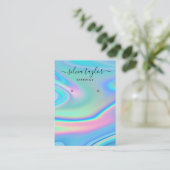 Moderne Holografie-Einhornskripte Visitenkarte (Stehend Vorderseite)